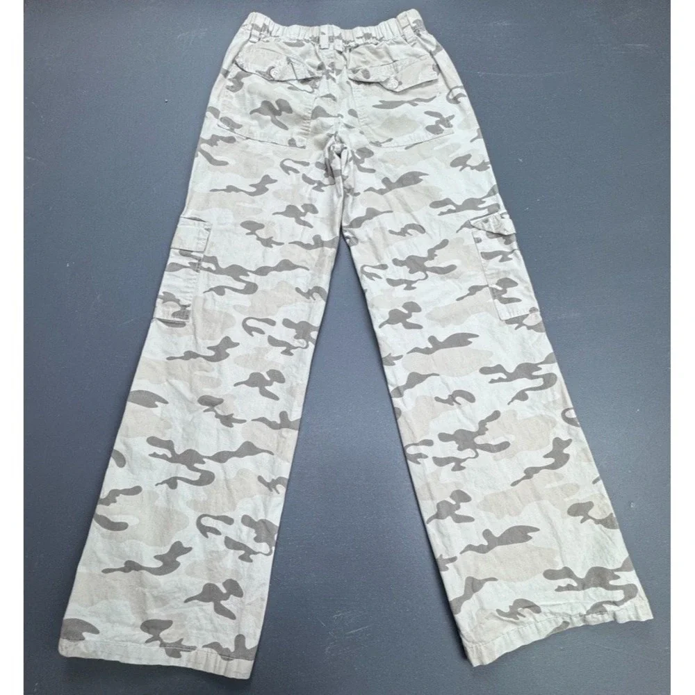 RSQ Camo Cargo Pants Women's XS Tan Beige Utility Straight Leg Cotton Workwear - Picture 10 of 11